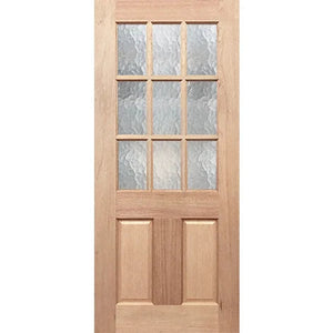 BAL12.5 Half French 9L2P Entrance Door - Decorative Glass