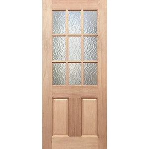 BAL12.5 Half French 9L2P External Door - Decorative Glass