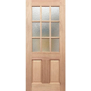 BAL12.5 Half French 9L2P Entrance Door - Decorative Glass