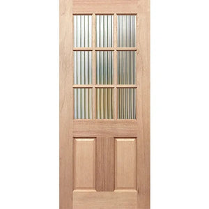 BAL19 Half French 9L2P External Door - Toughened Glass