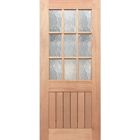 Nine gothic-inspired cathedral panes in groove panel design