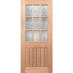 Nine gothic-inspired cathedral panes in groove panel design