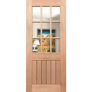 Half French 9L-Vgroove Entrance Door - Clear Glass