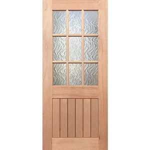 Half French 9L-Vgroove Entrance Door - Flame