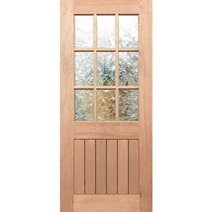 Half French 9L-Vgroove External Door - Decorative Glass