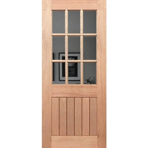 Half French 9L-Vgroove Entrance Door - Laminated Glass