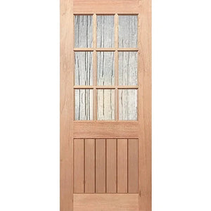 Half French door softened by Seadrift glass texture
