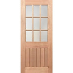 Stylish groove door with muted translucent glass windows