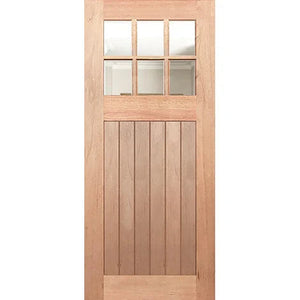 Laminated clear door with panel layout