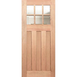 Contemporary entrance with strong clear laminated panels