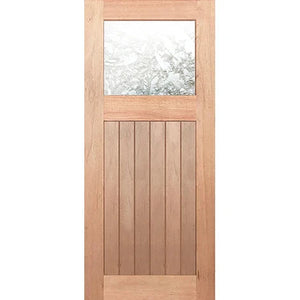 Hampton-1G-VGroove External Door - Toughened Glass