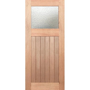 Hampton-1G-VGroove Entrance Door - Toughened Glass