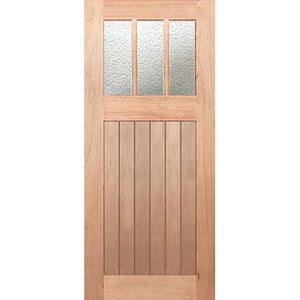 Hampton-3L-VGroove Entrance Door - Decorative Glass