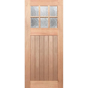 Hampton-6L-VGroove Internal Door - Decorative Glass