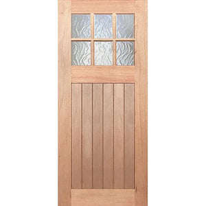 Hampton-6L-VGroove External Door - Decorative Glass