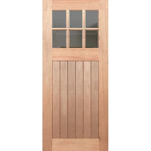 Hampton-6L-VGroove Entrance Door - Laminated Glass