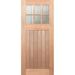 Hampton-6L-VGroove External Door - Decorative Glass
