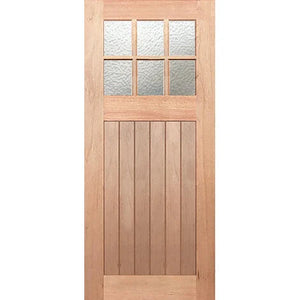 Hampton-6L-VGroove Entrance Door - Decorative Glass