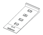 Line drawing of a control panel with various buttons and labels on a white background