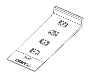 Line drawing of a control panel with various buttons and labels on a white background