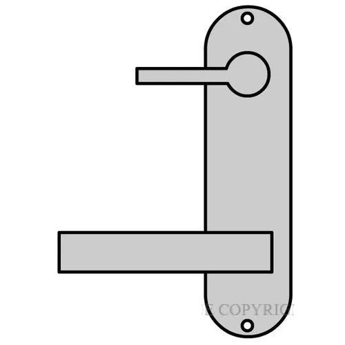 A simple line drawing of a lever-style door handle set on a white background, with a faint 'NZ HARDWARE IMAGE COPYRIGHT' watermark near the bottom.