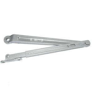 A silver metal window or door hinge extension rod with mounting brackets on both ends, shown against a plain white background with a copyright watermark at the bottom.