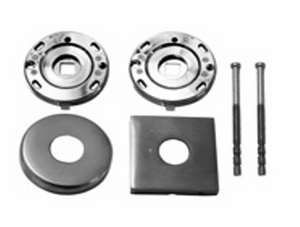 Set of mechanical components including bearings and washers on a white background