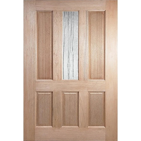 Textured Seadrift glass panel in door