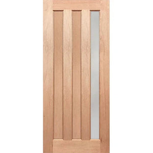 Oxford 2P1G Modern Entrance Door - Double-Glazed Glass