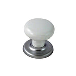 Nidus Cupboard Knob (Including backplate) White/Satin Chrome Height incl BP 38mm