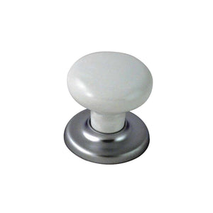 Nidus Cupboard Knob (Including backplate) White/Satin Chrome Height incl BP 38mm