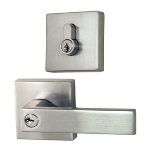 Nidus Lonsdale Square Combo key in lever/Eurobolt  Visual Brushed Nickel