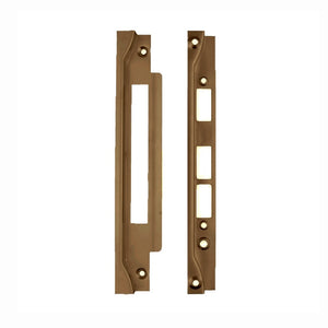 Nidus OZI Lock Rebate Striker Kit Left Hand Florentine Striker rebate plate 105.0 H, 39.0 W incl. lip, 14.6 D Face rebate plate 105.0 H, 25.0 W, 14.6 D