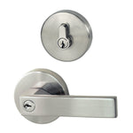 Nidus Lonsdale Round Combo key in lever/Eurobolt Visual Brushed Nickel