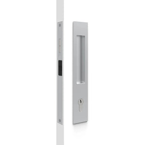 Nidus Mardeco rectangular flush pull Euro Lock set Satin Chrome (cylinder sold separately)