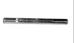 Metal rod with threading on a white background