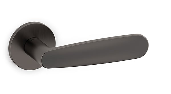 Modern door handle on a white background
