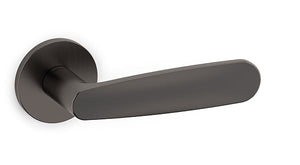 Modern door handle on a white background