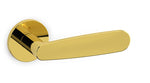Gold door handle on a white background