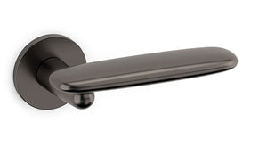 Black door handle on a white background