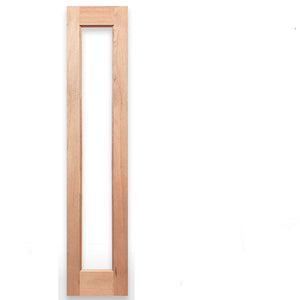 Wooden French 1G sidelight door on a white background with Crown Doors logo.