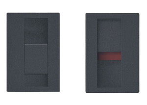 Two black rectangular light switches on a white background