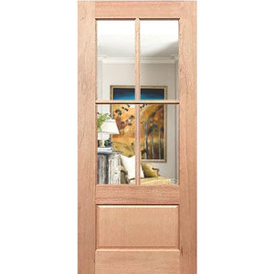 Heavy-duty 4L-1 clear glass timber door