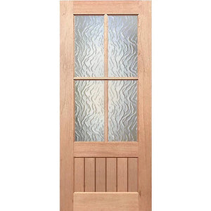 Paddington 4L-VGroove External Door - Decorative Glass