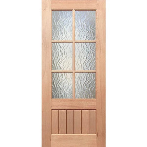 Paddington 6L-VGroove External Door - Decorative Glass