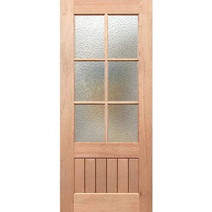 Paddington 6L-VGroove Entrance Door - Decorative Glass