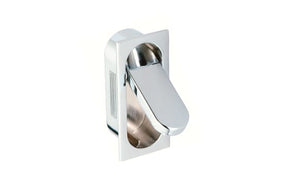 Chrome shower head holder on a white background