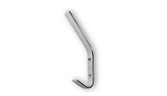 Metal wall hook on a white background