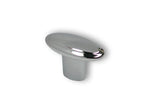 Chrome cabinet knob on a white background