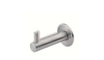Stainless steel wall-mounted hook on a white background